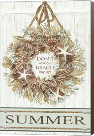 Framed Summer Beach Wreath Print