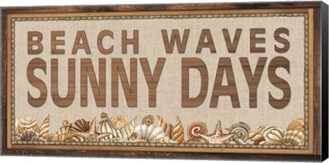 Framed Beach Waves Sunny Days Print