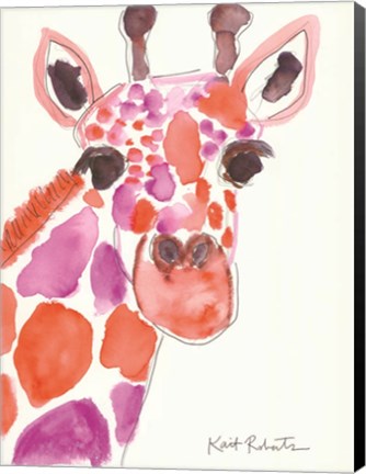 Framed Giraffe Named Liz Print