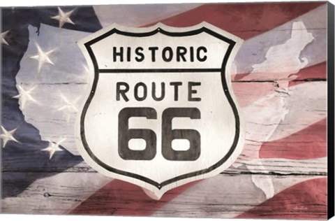 Framed Patriotic Route 66 Print