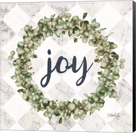 Framed Joy Eucalyptus Wreath Print