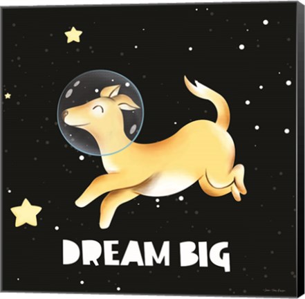 Framed Dream Big Astronaut Dog Print