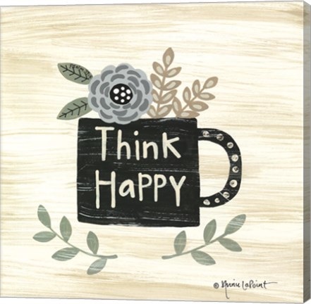 Framed Think Happy Print