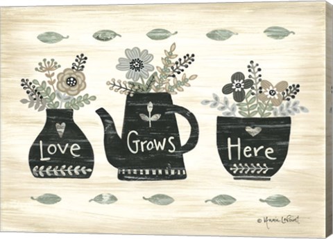 Framed Love Grows Here Print