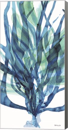 Framed Soft Seagrass in Blue 1 Print