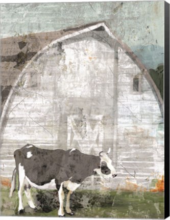 Framed Barn with Cow Print