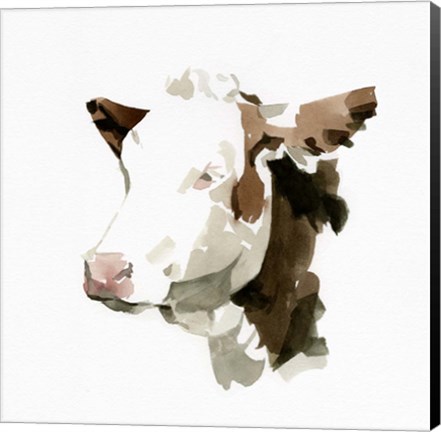 Framed Watercolor Bovine II Print