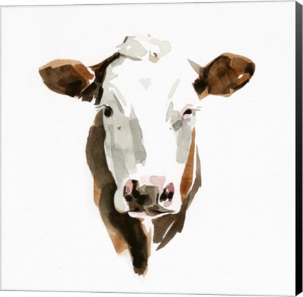 Framed Watercolor Bovine III Print