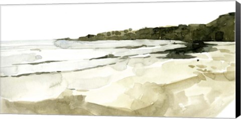 Framed Simple Watercolor Coast I Print