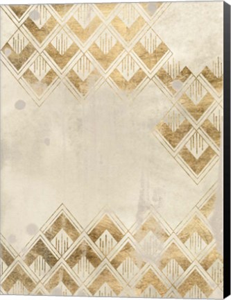 Framed Deco Pattern in Cream III Print