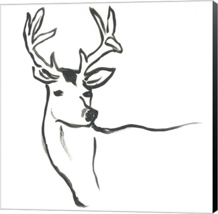 Framed Minimal Deer I Print