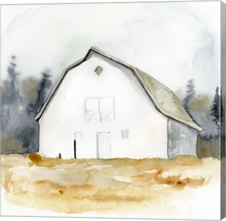 Framed White Barn Watercolor III Print