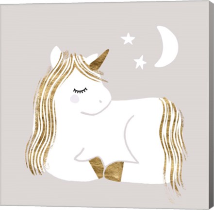 Framed Sleepy Unicorn II Print