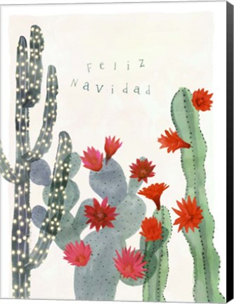 Framed Desert Christmas Cactus II Print