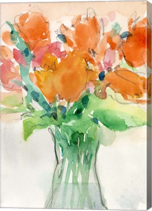 Framed Cheerful Bouquet I Print