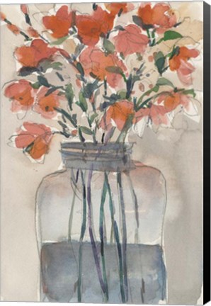 Framed Flowers in a Jar I Print