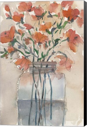 Framed Flowers in a Jar II Print