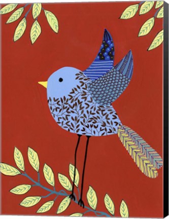 Framed Patterned Feathers III Print