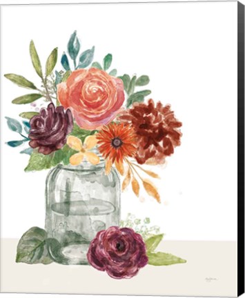 Framed Flower Fest VI Green Jar Print