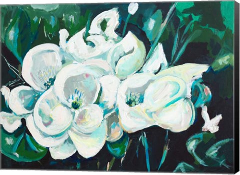 Framed Green into White Orchids Print
