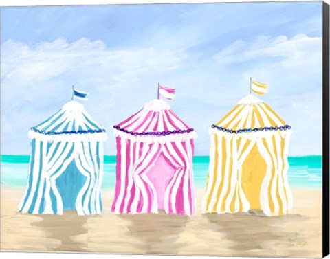 Framed Beach Cabanas Print