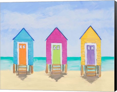 Framed Beach Shacks Print