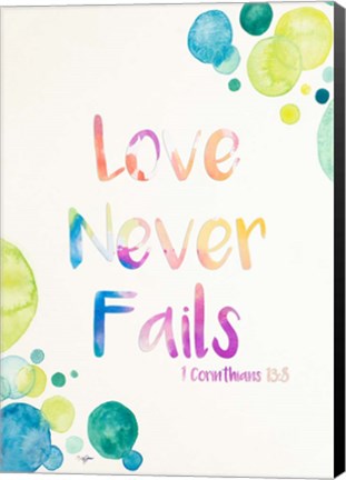 Framed Love Never Fails Print