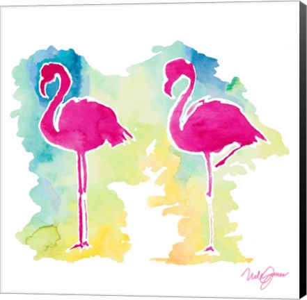 Framed Sunset Flamingo Print