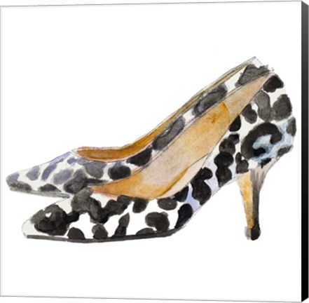 Framed Watercolor Kitten Heels III Square Print