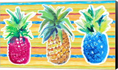 Framed Vibrant Pineapple Trio Print