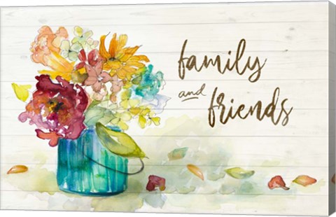 Framed Flower Burst Family and Friends Print