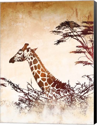 Framed Safari Giraffe I Print