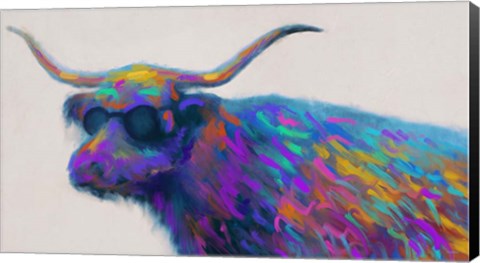 Framed Multicolor Bull Print