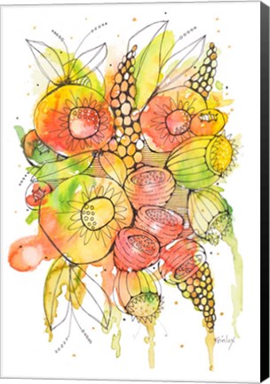 Framed Bursting Wildflowers II Print