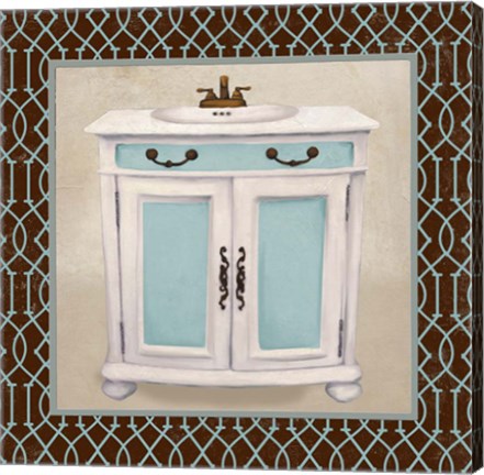 Framed Chic Lattice Bath II Print