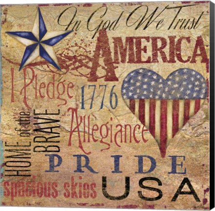 Framed America Typography II Print