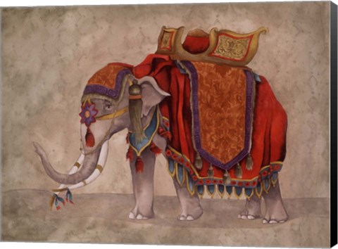 Framed Ceremonial Elephants I Print