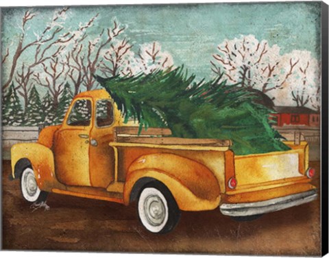 Framed Yellow Truck and Tree III Print