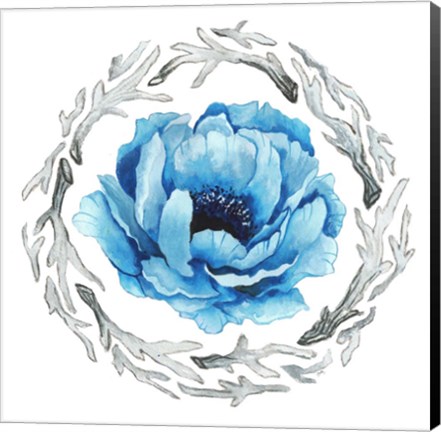 Framed Blue Flower II Print