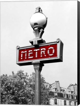 Framed Metro in Paris (Red) Print