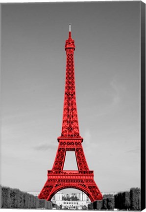 Framed Paris in the Day in Red Print