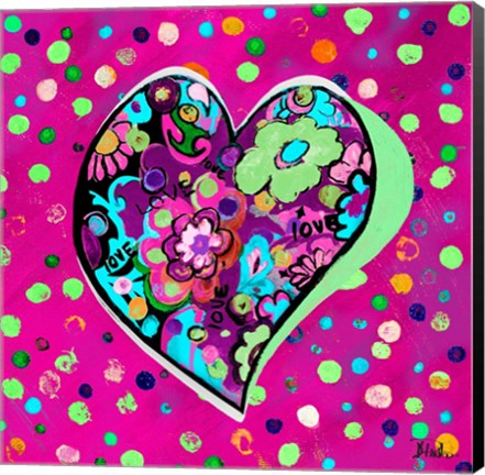 Framed Neon Hearts of Love II Print