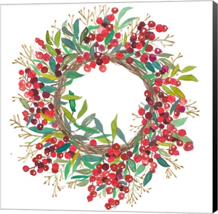 Framed Christmas Wreath Print