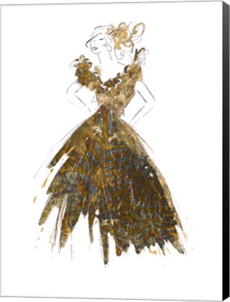 Framed Fashion in Gold I Print