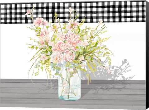 Framed Spring Bouquet in a Glass Jar Print