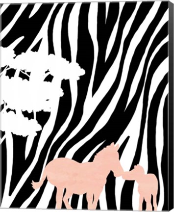 Framed Modern Zebra&#39;s Print