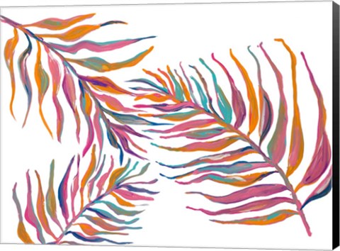 Framed Colorful Palm Leaves II Print