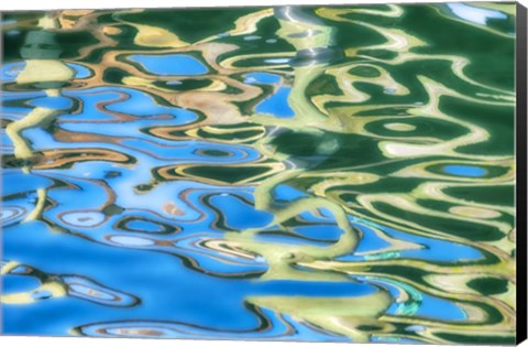 Framed Painterly Reflection in Water Print