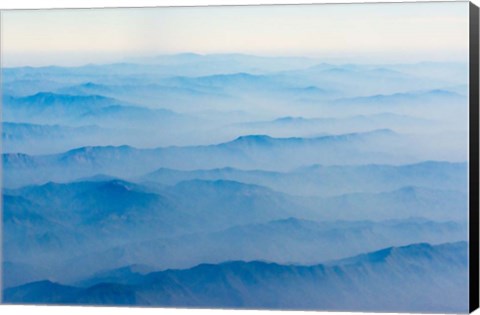 Framed Aerial View of Mountain, South Asia Print