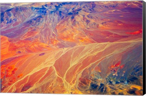 Framed Land Pattern on Atacama Desert, Chile Print